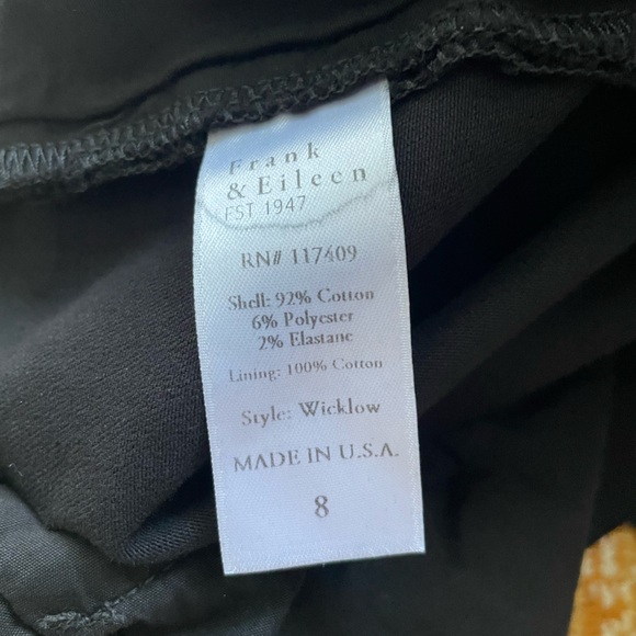 Frank & Eileen Wicklow Raw Hem Black Jeans Pants Size 8 - Picture 6 of 9